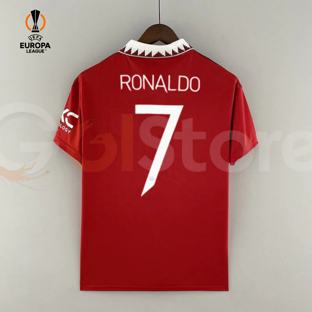 Manchester United 2022-2023 Retro Home Short Sleeve Jersey #7 Ronaldo Personalized UEL Rare