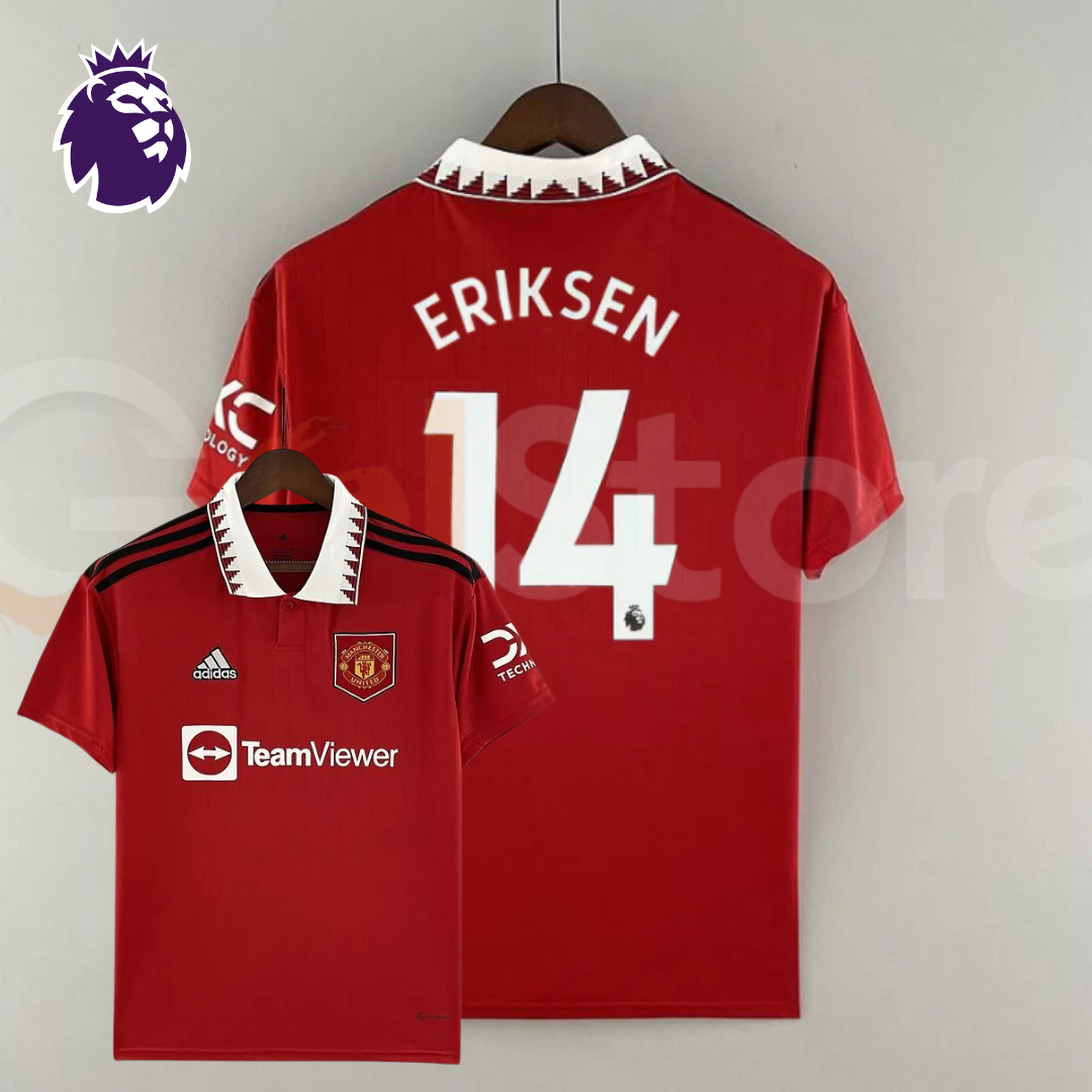 Manchester United 2022-2023 Retro Home Short Sleeve Jersey #14 Eriksen Personalized PL Rare