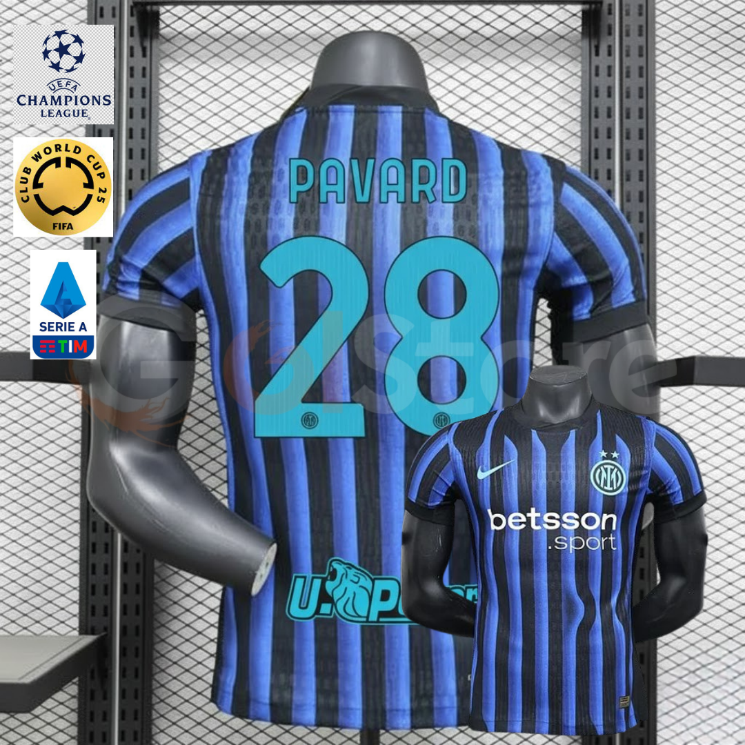 Inter Milan 2025-2026 Home Short Sleeve Jersey #28 Pavard UCL Serie A FIFA CWC Patch Personalized S-3XL