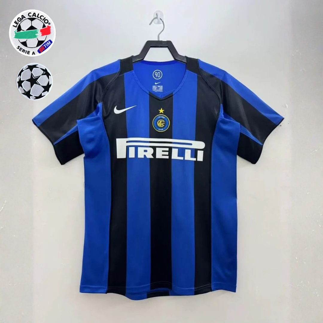 Inter Milan 2004-2005 Retro Home Short Sleeve Jersey #7 Figo Serie A UCL Patch Personalized Rare