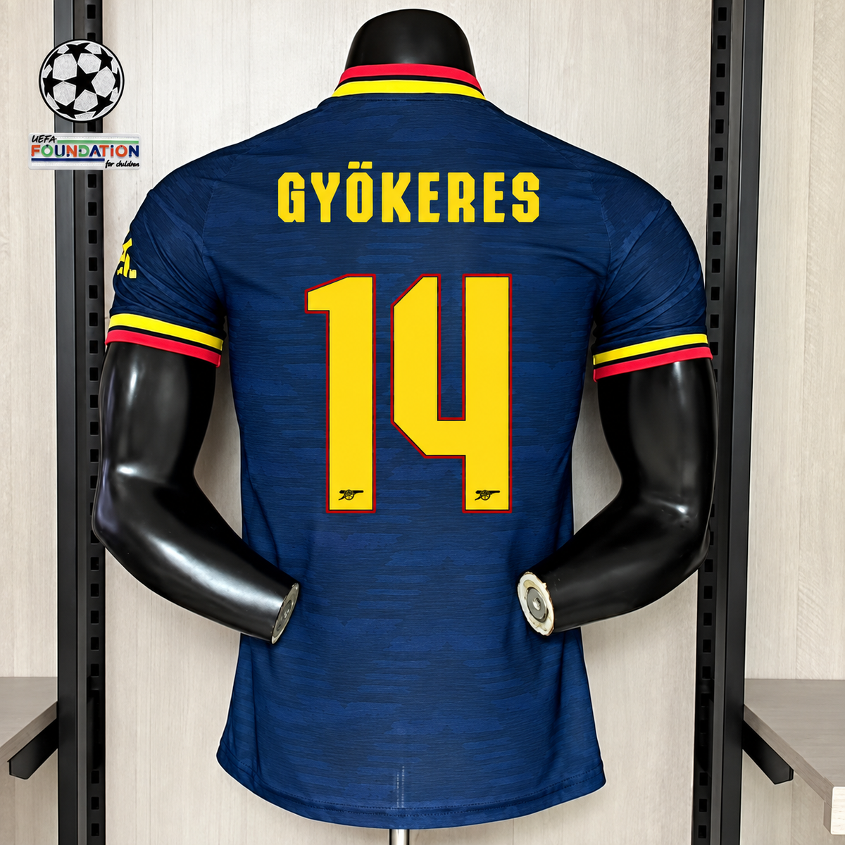 Arsenal FC 2026-27 Away Player Version Jersey | #14 Gyökeres | UCL Patch | Custom Name & Number | S–3XL
