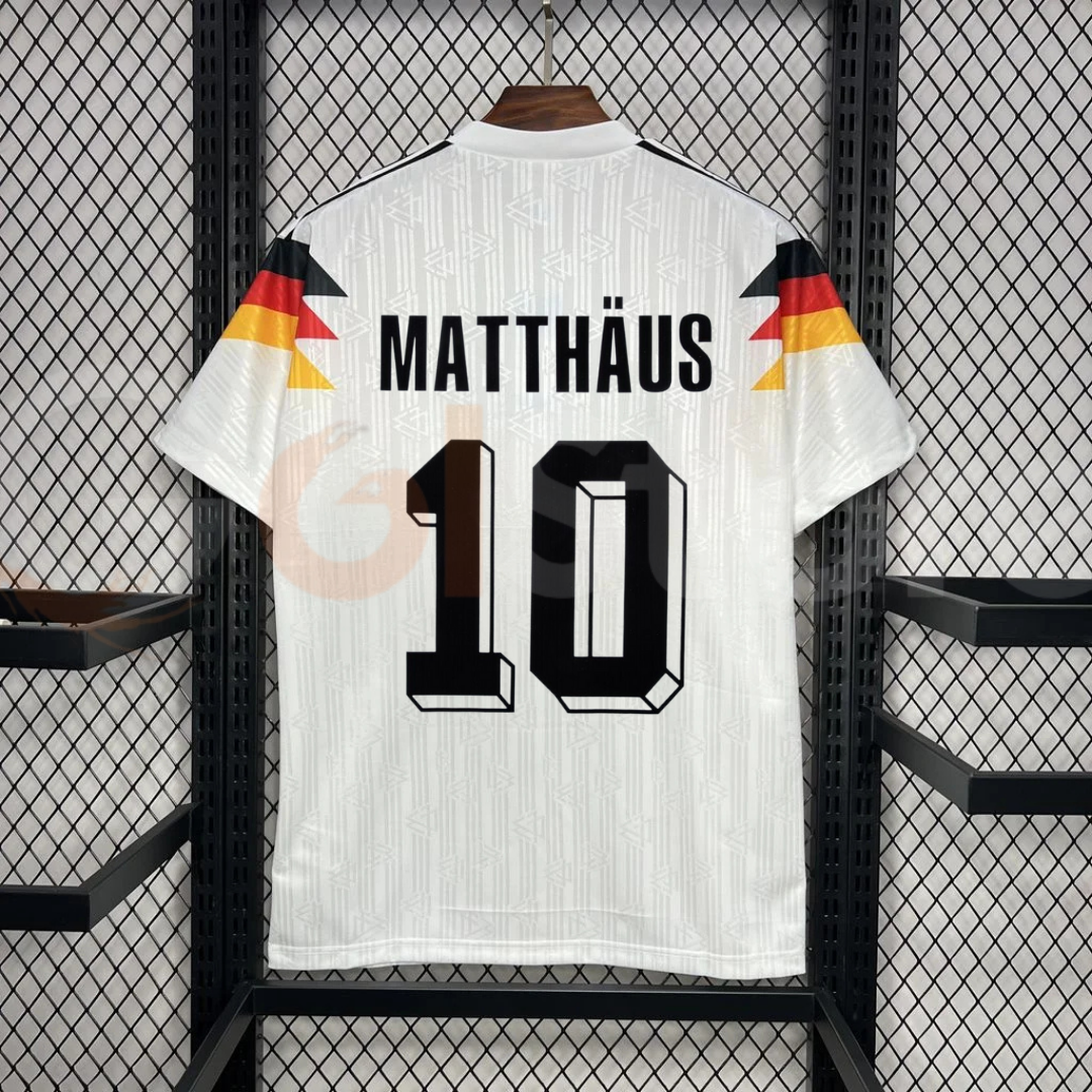 Germany 1990 Retro Home Jersey – Matthäus#10