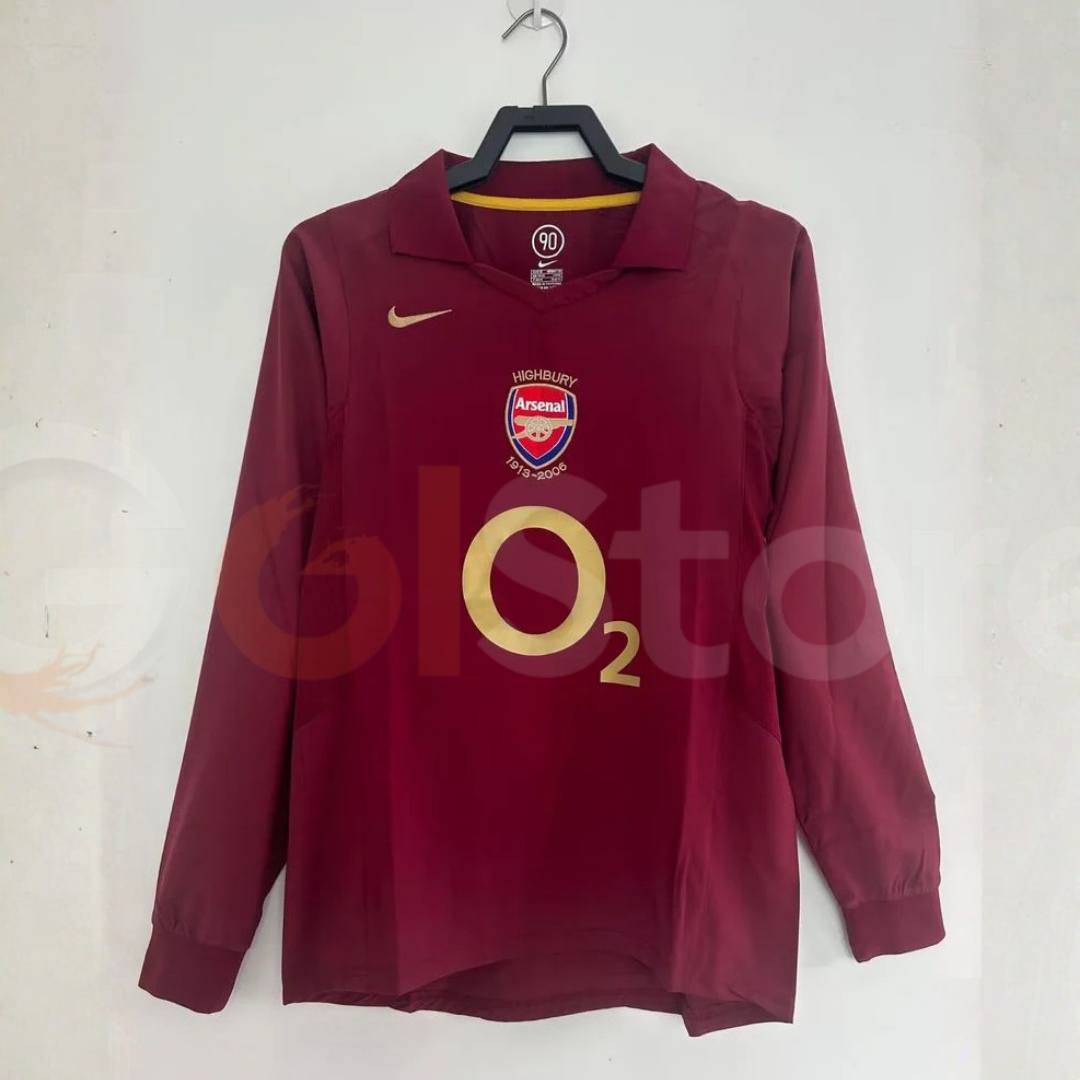Arsenal 2005-06 Retro Home Long Sleeve Jersey | #14 Thierry Henry | UCL