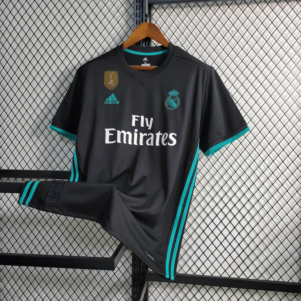 2017/18 Real Madrid Retro Away Black Jersey UCL Personalized